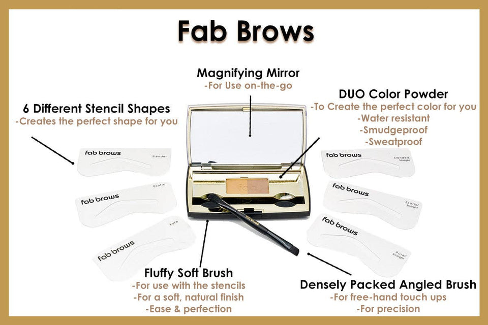 Fab Brows Duo Stencil Eyebrow Kit: Dark Brown / Chocolate