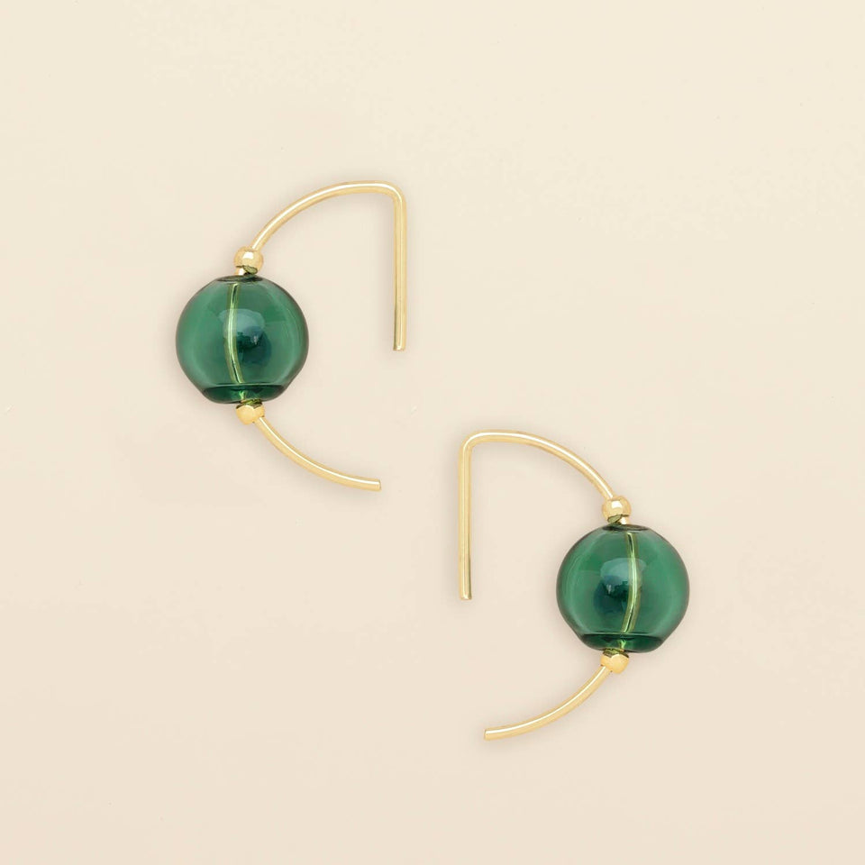 Refined Glass Hoop - Teal/Gold