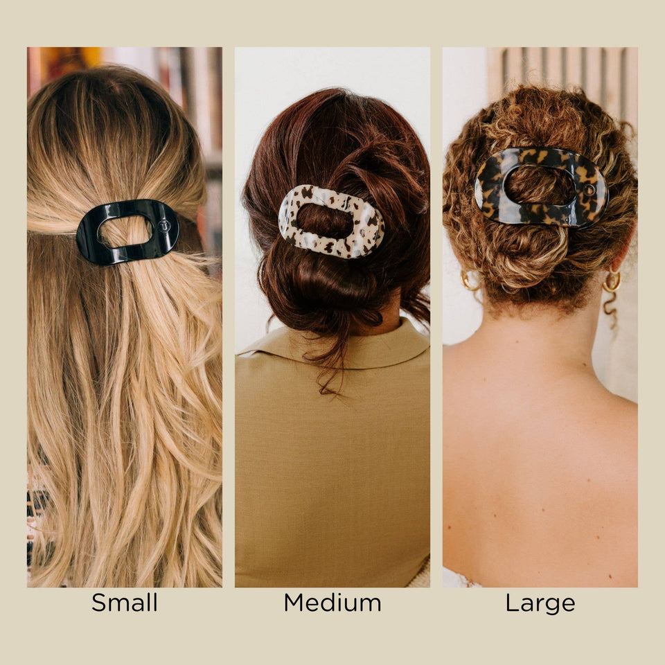 Round Flat Hair Clip | Small | Blonde Tortoise