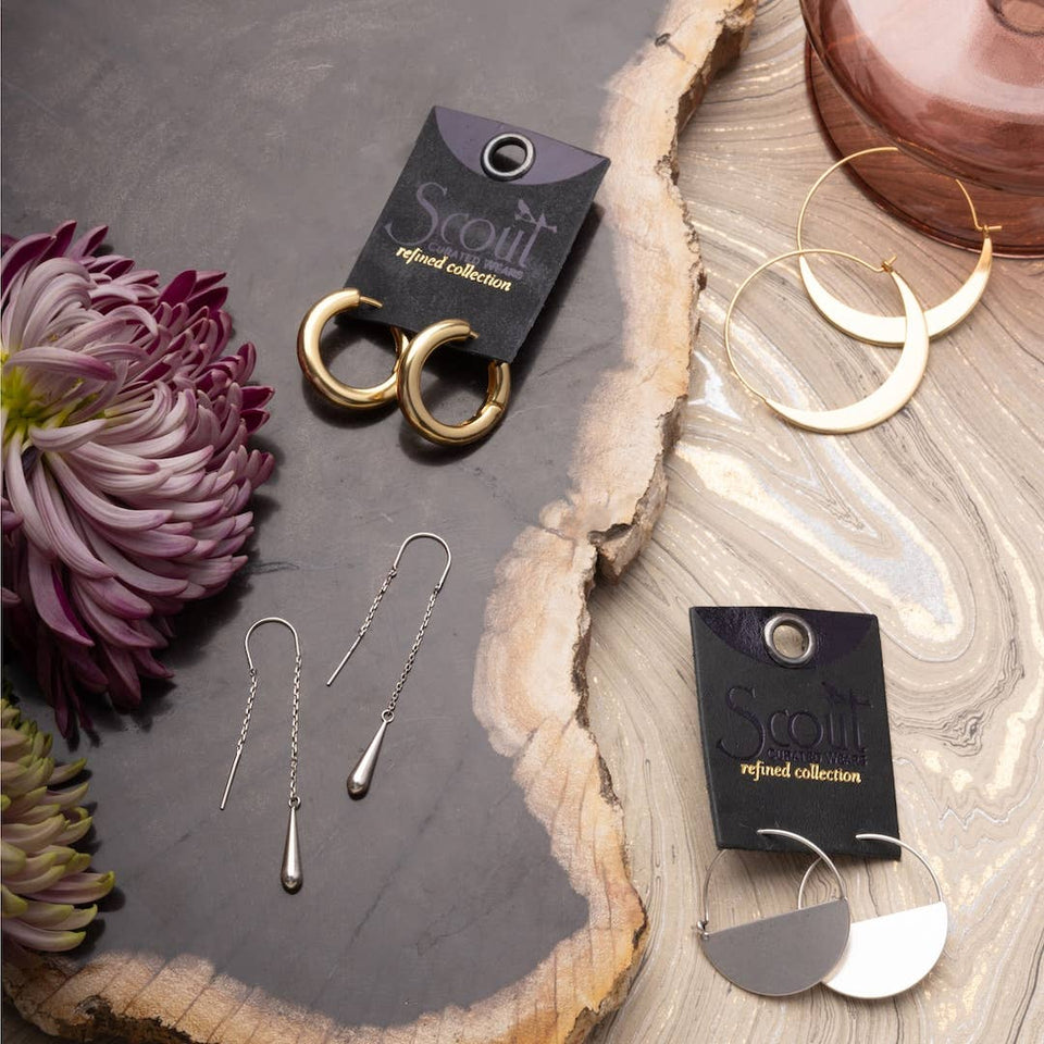 Refined Earring Collection - Teardrop Threader/Gold Vermeil