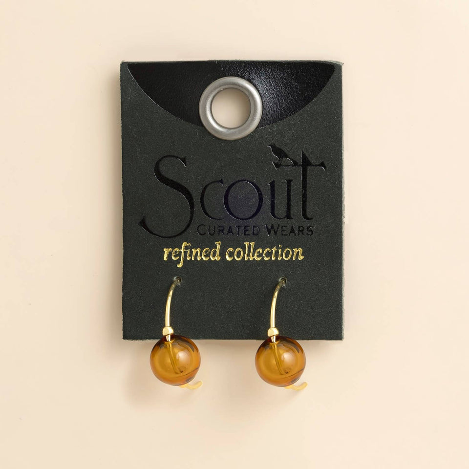 Refined Glass Hoop - Topaz/Gold