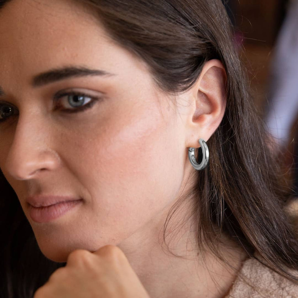 Refined Earring Collection - Med Stellar Hoop/Silver