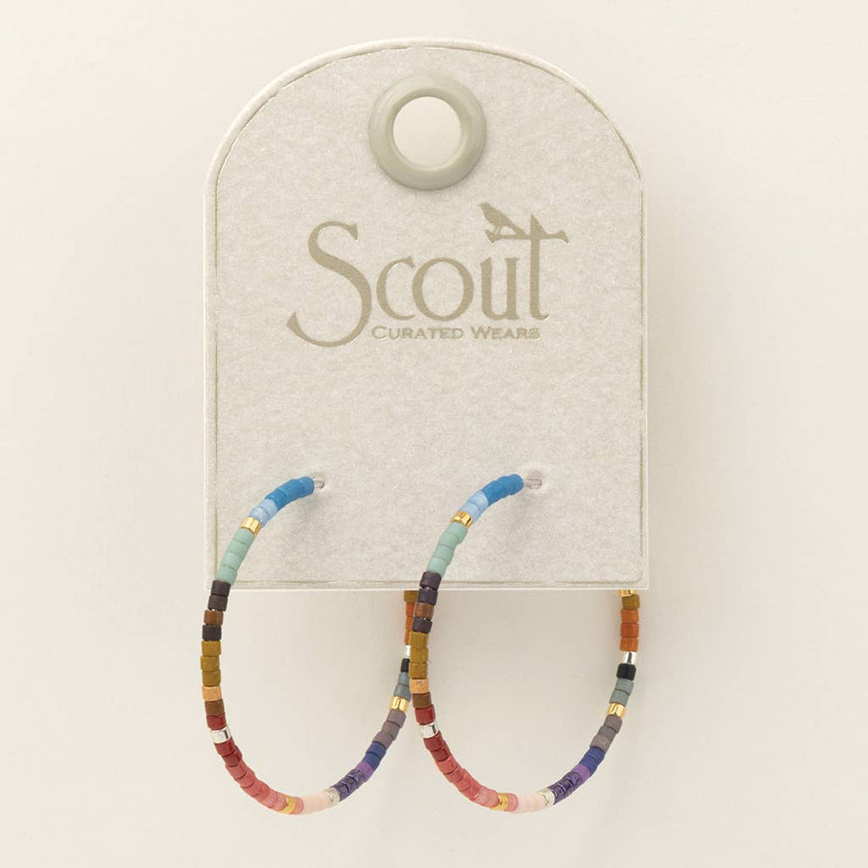 Chromacolor Miyuki Small Hoop - Dark Multi/Silver