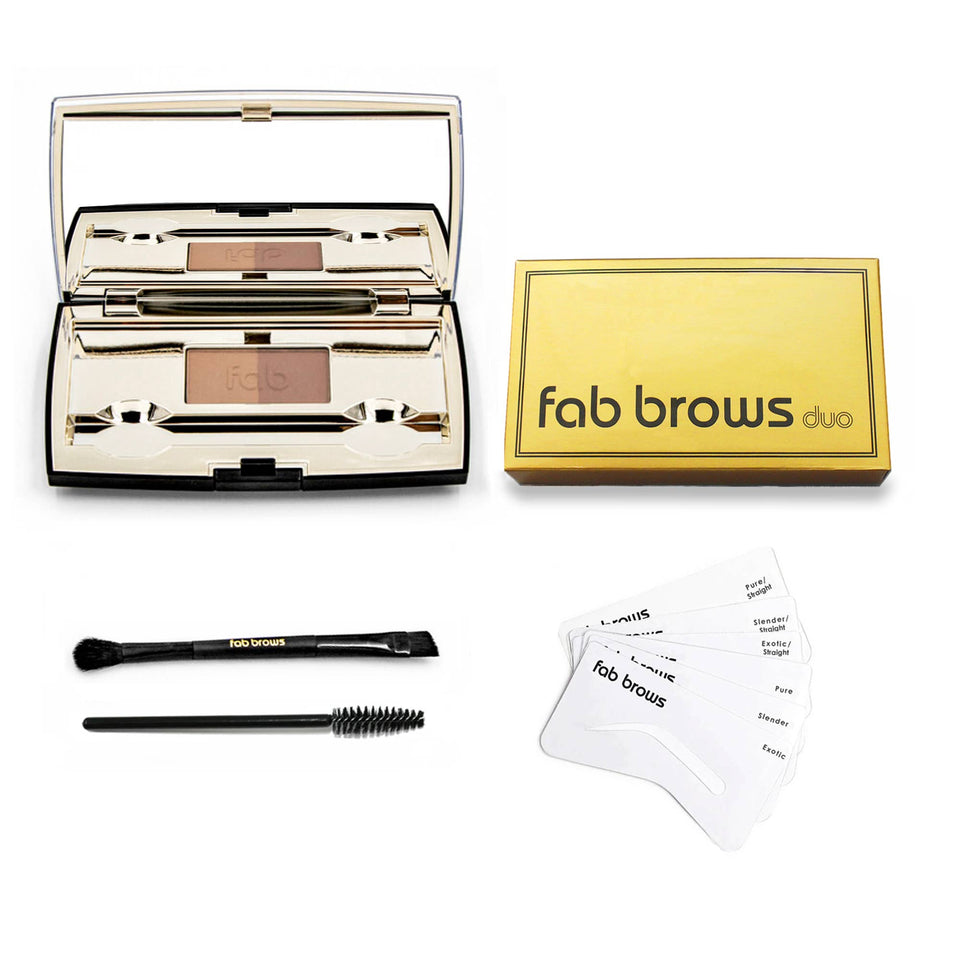 Fab Brows Duo Stencil Eyebrow Kit: Dark Brown / Chocolate