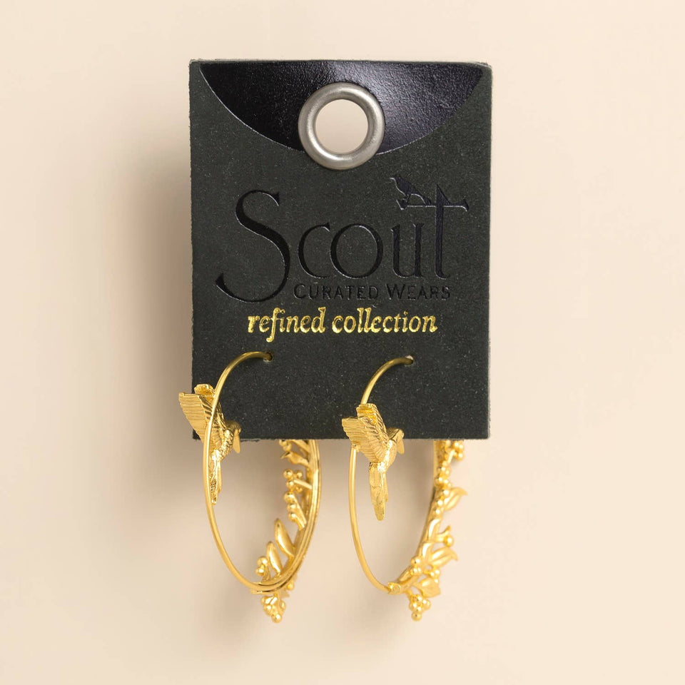 Refined Icon Earring - Hummingbird Hoop/Gold