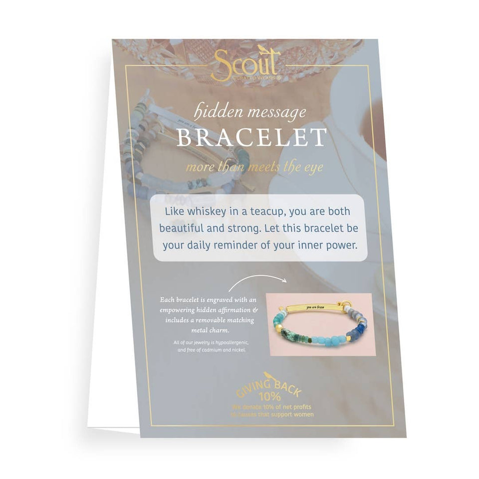 Hidden Message Bracelet - Strong AF/Amethyst/Gold