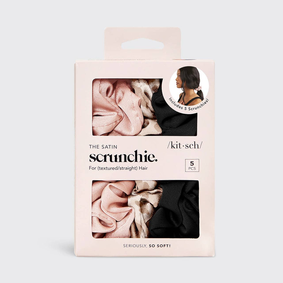 Satin Sleep Scrunchies 5pc - Assorted | petite shops