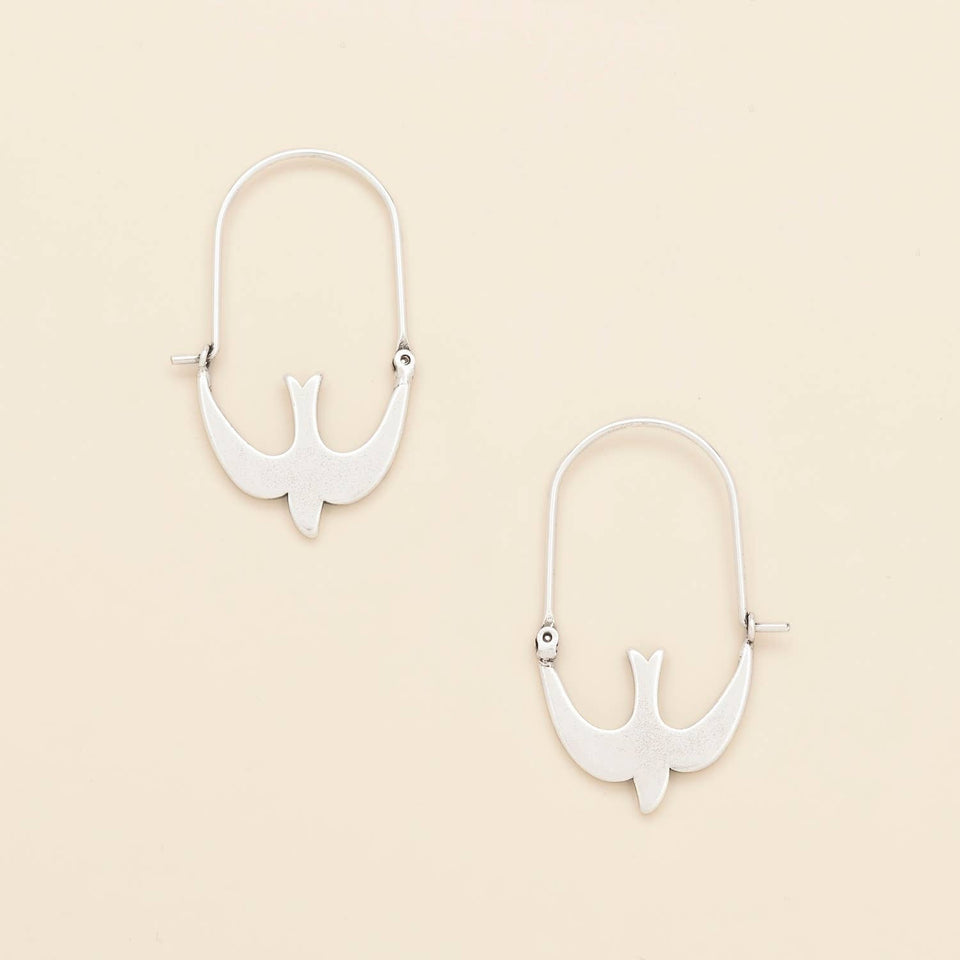 Refined Icon Earring - Swallow Hoop/Silver