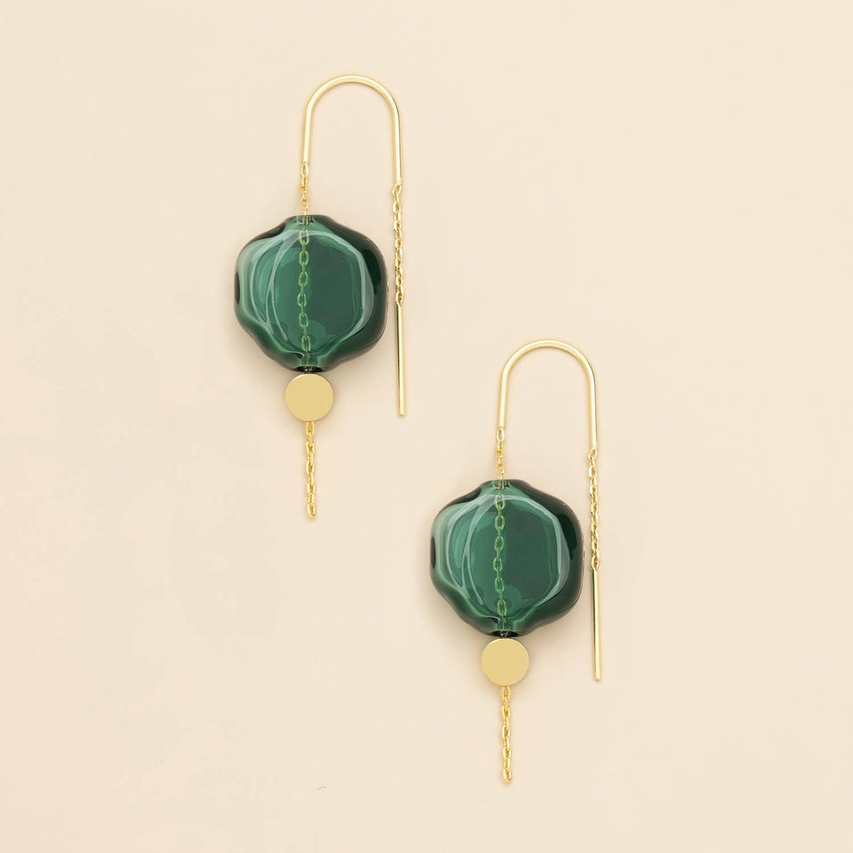 Refined Glass Organic Threader - Teal/Gold