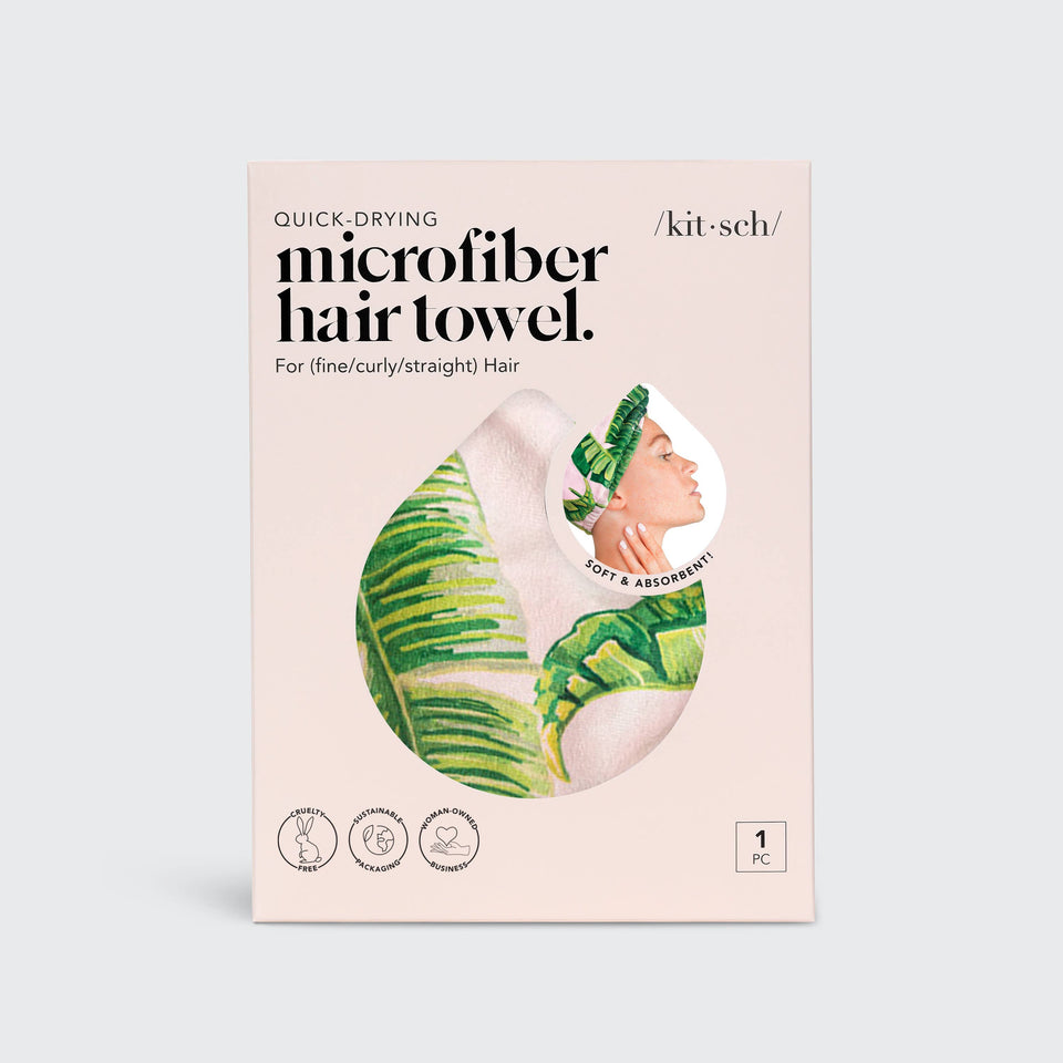 Quick Dry Hair Towel - Palm Print | petite shops