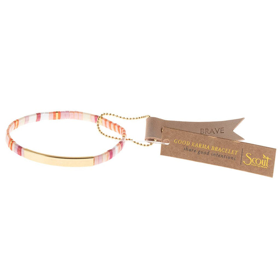 Good Karma Miyuki Bracelet | Brave - Pink Multi/Gold