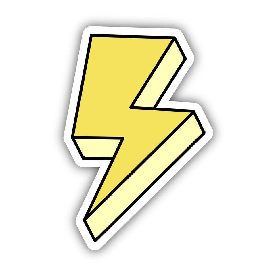 Yellow Lightning Bolt Aesthetic Sticker | petite shops
