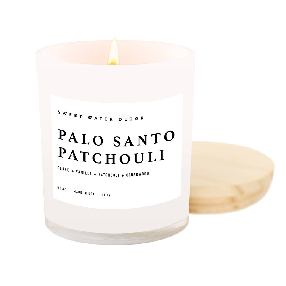 Palo Santo Patchouli 11 oz Soy Candle - Home Decor & Gifts | petite shops