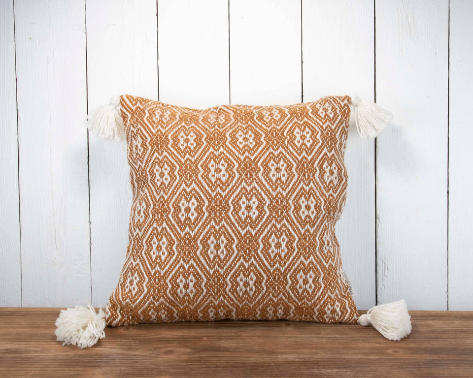18X18 Hand Woven Outdoor Bobbi Pillow. decorative throw pillow 