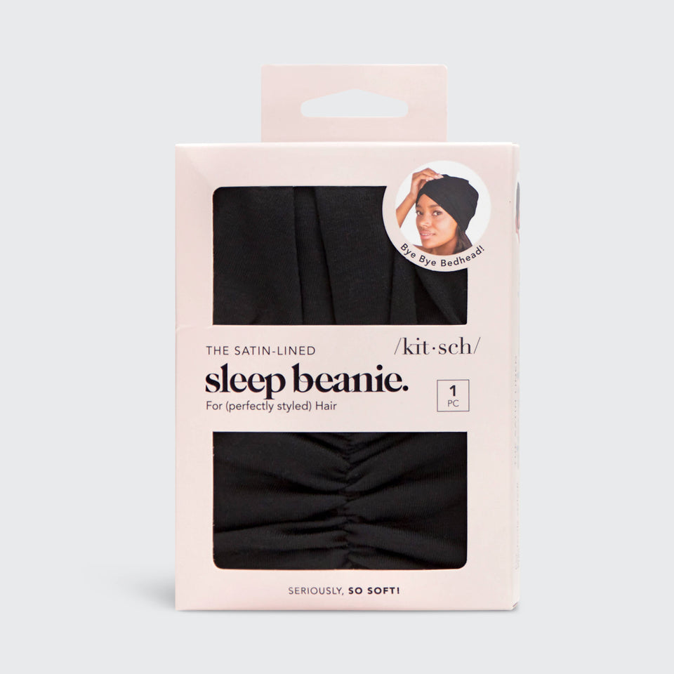 Sleep Beanie with Satin lining - Black | petite shops