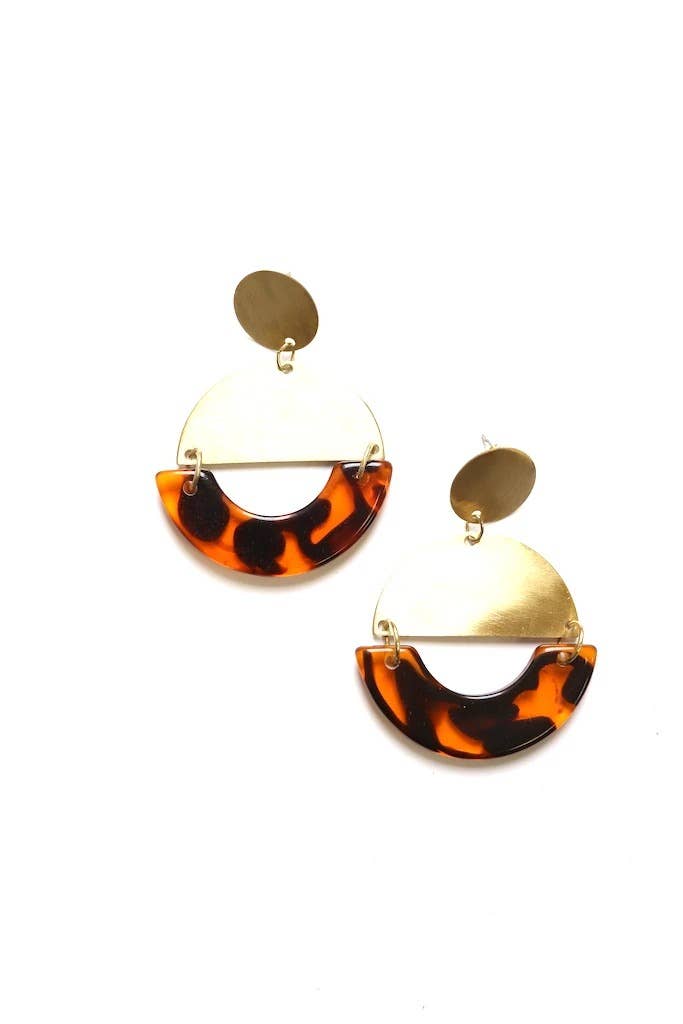 Cheetah & Brass Earrings