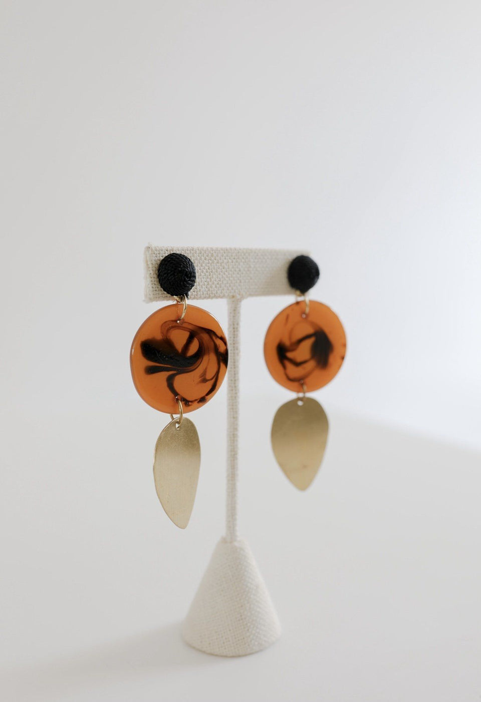 Orange & Gold Dangle Earrings