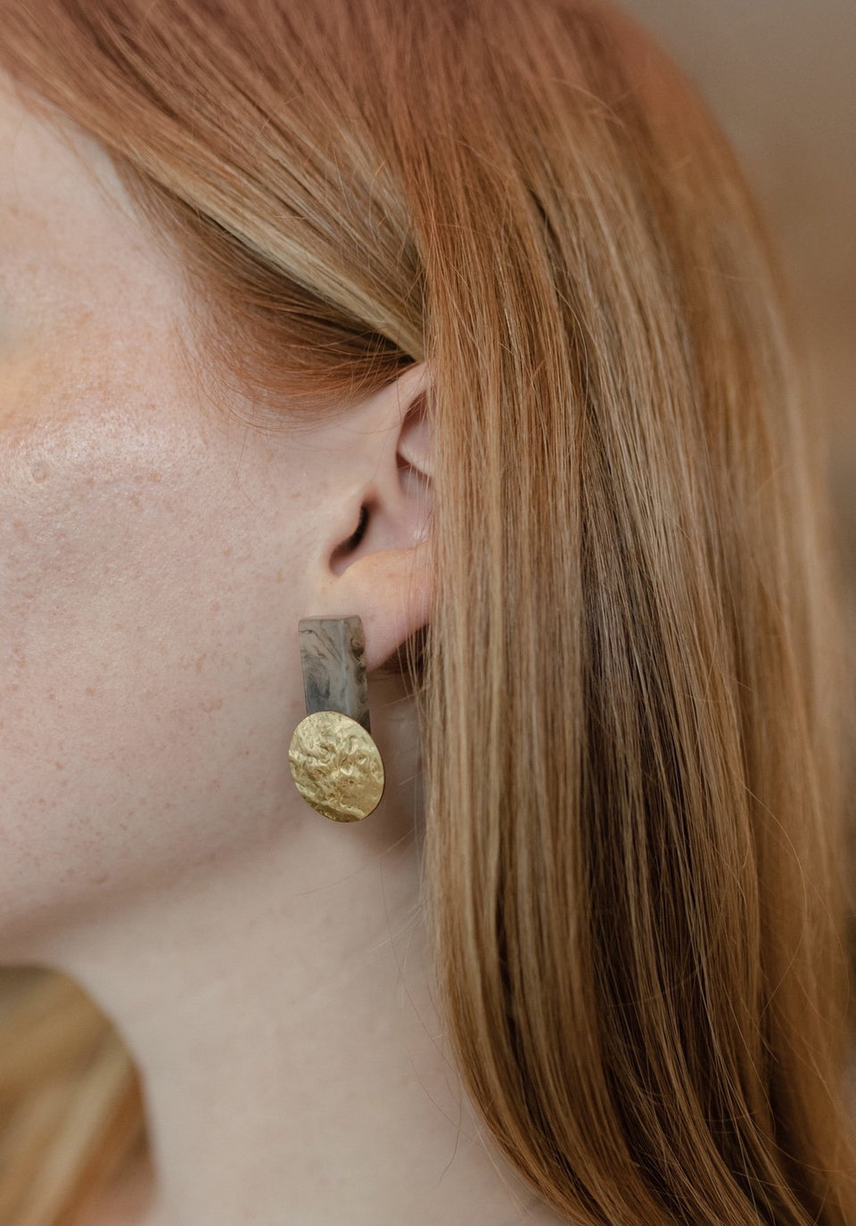 Dangle Earrings with Brass