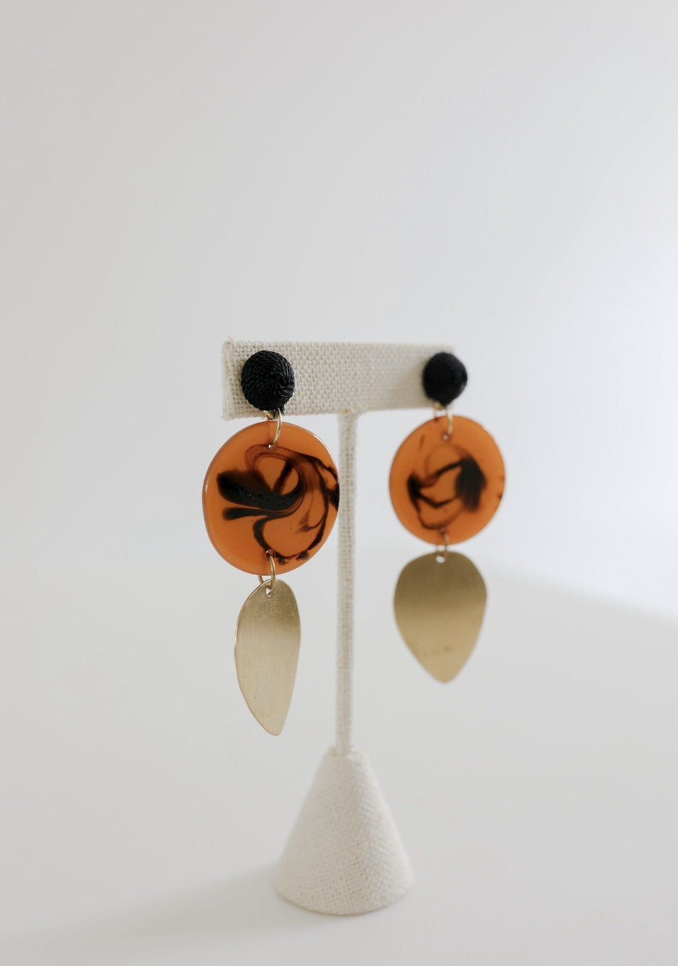 Orange & Gold Dangle Earrings
