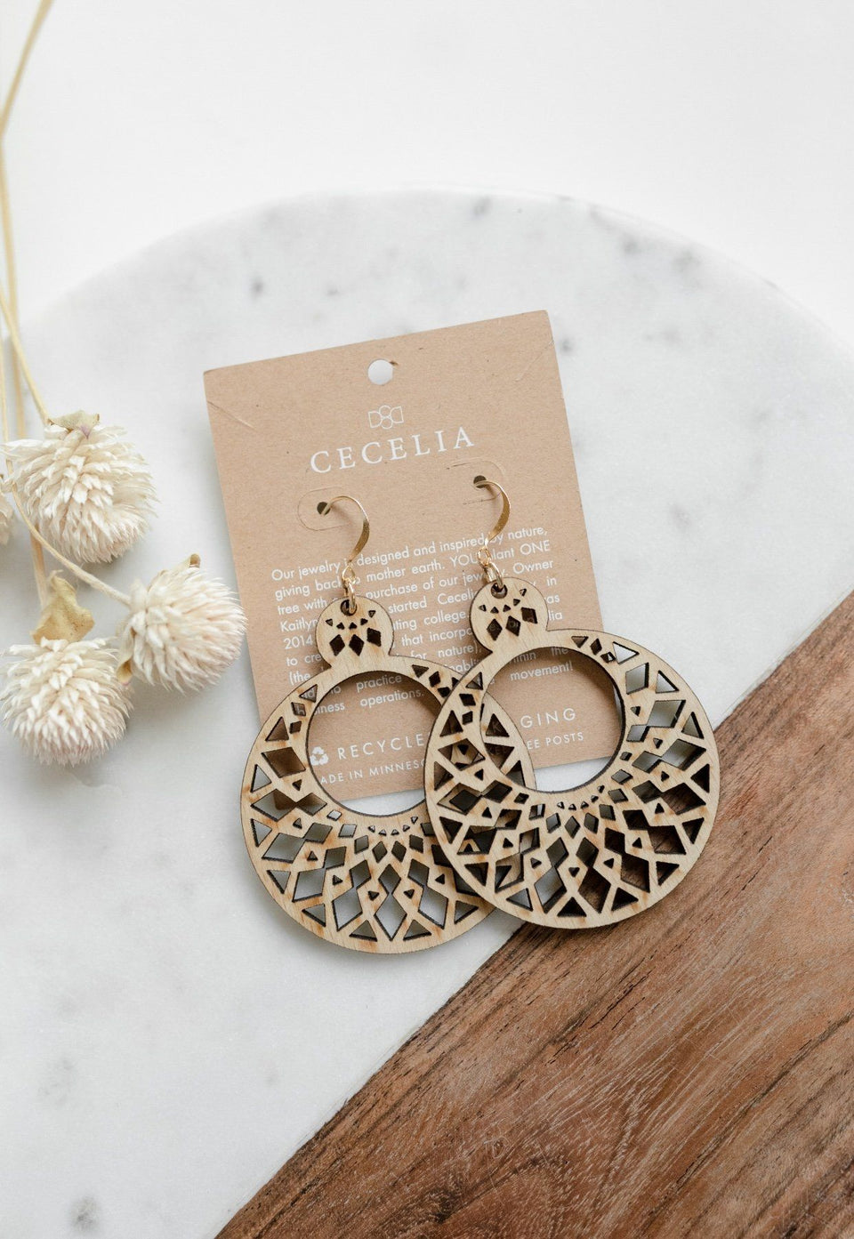 Tiered Wood Earrings