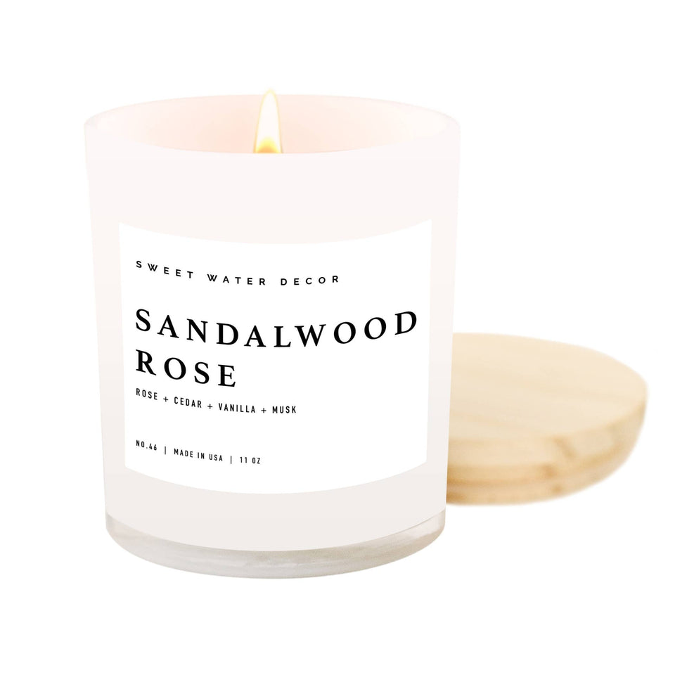 Sandalwood Rose 11 oz Soy Candle - Home Decor & Gifts | petite shops